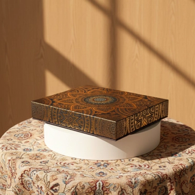 جعبه هاردباکس ورق طلایی طرح سنتی