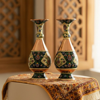 ست 2 عددی گلدان مسی